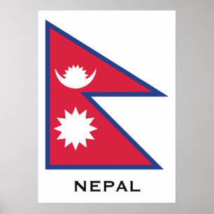 Poster Sinalizador Nepal de Texto Personalizado