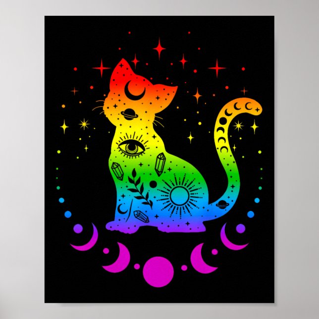 Poster Sinalizador Orgulho gay de Astrologia do Rainbow C (Frente)
