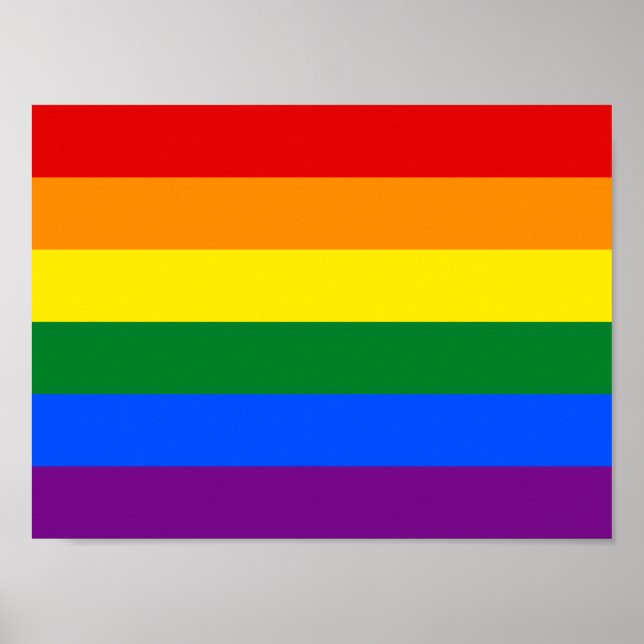 Poster Sinalizador Orgulho gay do arco-íris LGBT (Frente)