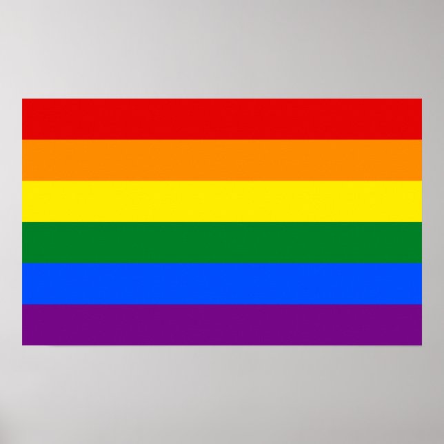 Poster Sinalizador orgulho gay LGBT Arco-Íris (Frente)