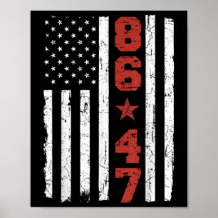 Poster Sinalizador retroativo Dos Eua 86 47 Anti Trump