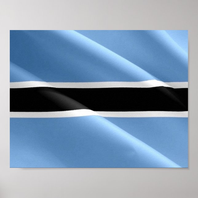 Poster Sinalizador Waving BOTSWANA - (Frente)