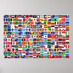 Poster Sinalizadores de Nação de Todos os Países do Mundo