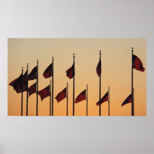 Póster Sinalizadores no Sunset I Patriotic USA Americano