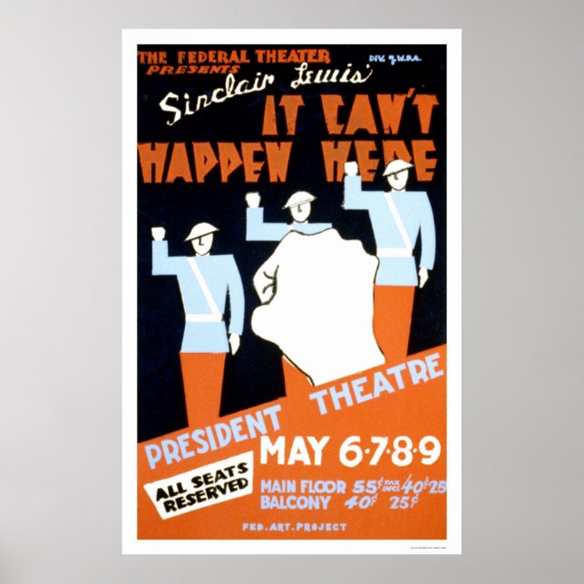 Poster Sinclair Lewis Play 1937 WPA (Frente)