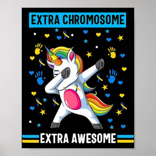Poster Sindroma Unicorn Down reconhecimento de cromossoma (Frente)