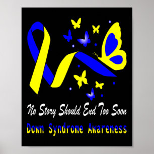 Poster Síndrome Abaixo Consciência Azul e Borboleta Amare