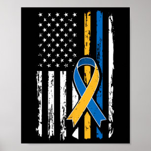 Poster Síndrome Abaixo Mulheres Crianças Bandeira America
