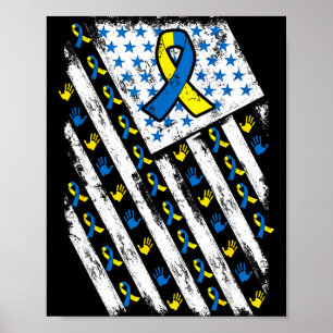 Poster Síndrome de Down Conscientização EUA Bandeira Amer