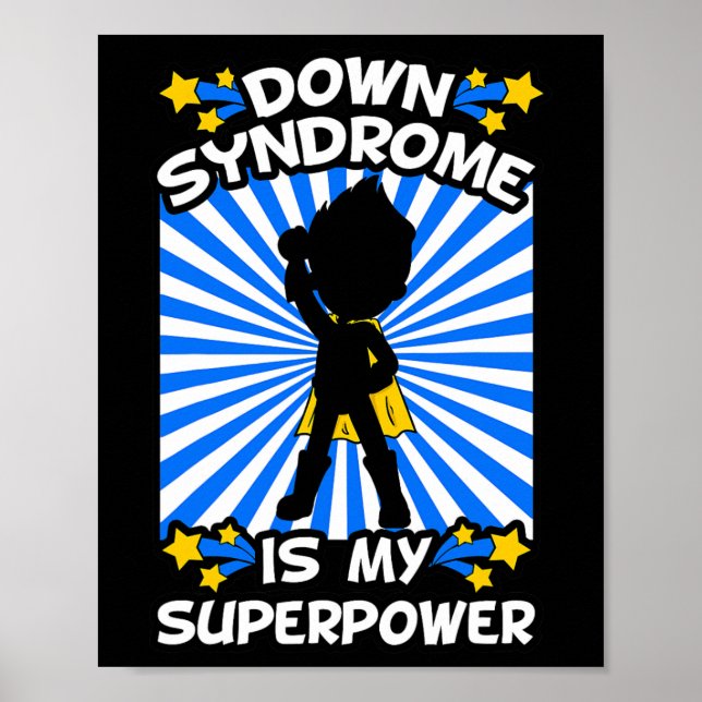 Poster Síndrome de Down Super-Herói Conscientização Cromo (Frente)