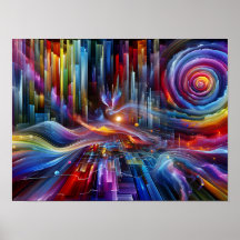 "Sinewaves Of Light" Colorful Futuristic