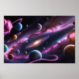Poster Sinfonia Cósmica de Planetas e Galáxias
