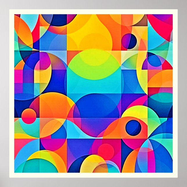 Poster Sinfonia de Cores Geométricas (Frente)