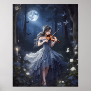 Poster Sinfonia de Lua - Garota Violina Sonhadora