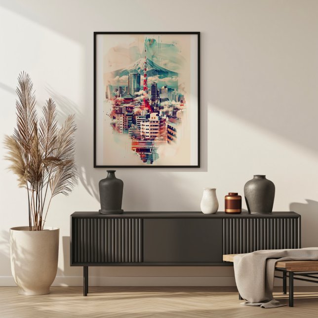 Poster Sinfonia de Tóquio: Torre de Tóquio, Skytree e Mon (Criador carregado)