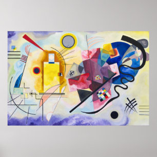 Poster Sinfonia emocional Kandinsky em vermelho, amarelo 