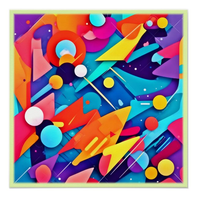 Póster Sinfonia Geométrica de Cor (Frente)