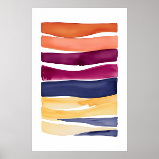 Poster Sinfonia Serene Ocean: inspirada em Abstrato Wave