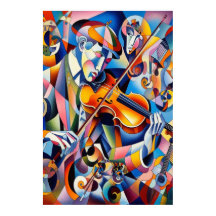 Sinfonia Vibrante: Arte Abstrata de Violinista