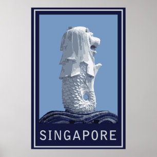 Póster Singapore Merlion