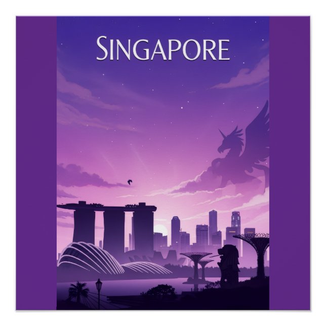 Póster Singapore Skyline (Frente)