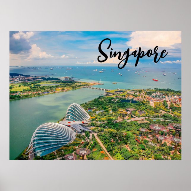 Poster Singapura em Flor — Harmonia Aérea de Jardins (Frente)