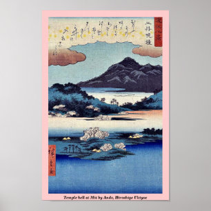 Poster Sino do templo em Mii por Ando, Hiroshige Ukiyoe