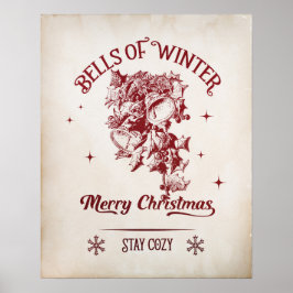 Poster Sinos de Natal Vintage