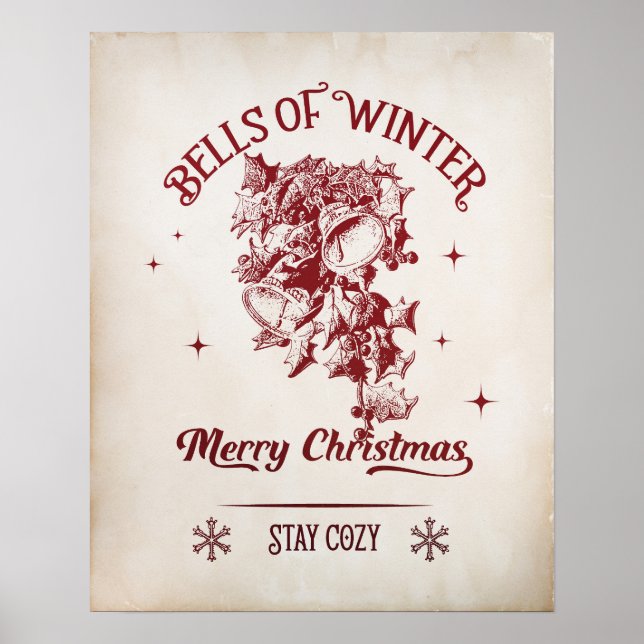 Poster Sinos de Natal Vintage (Frente)