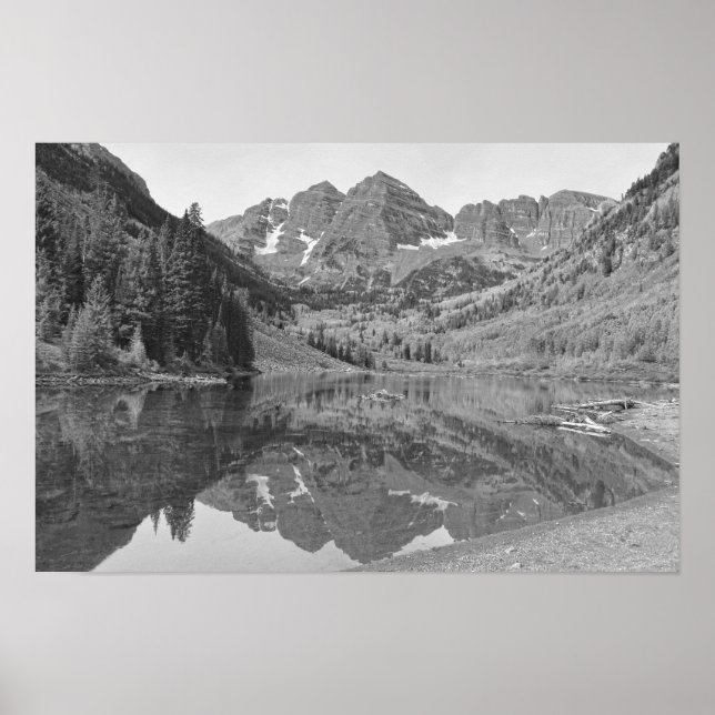 Poster Sinos Maroon em Outono, Colorado P/B (Frente)