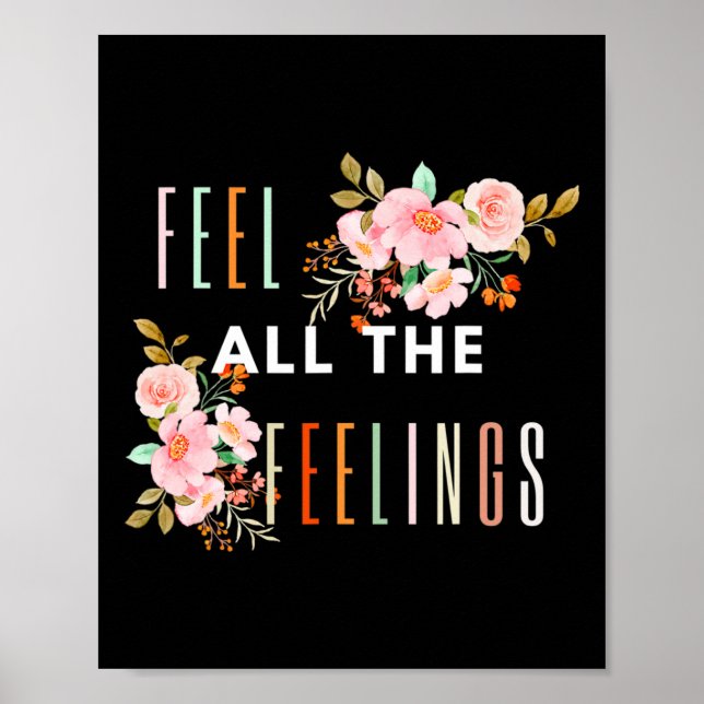 Poster Sinta Todos Os Sentimentos Citam Awarenes De Saúde (Frente)