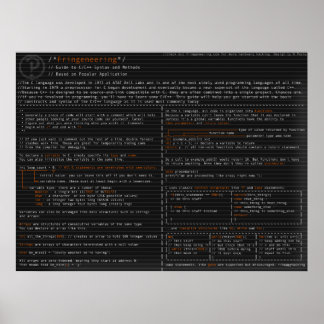 Póster Sintaxe e métodos no idioma C