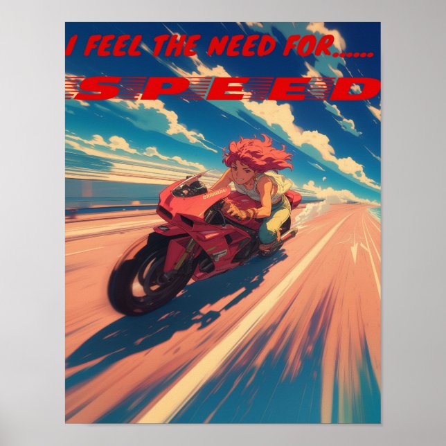 Poster Sinto a necessidade, a necessidade de velocidade (Frente)