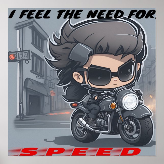 Poster Sinto a necessidade, a necessidade de velocidade (Frente)
