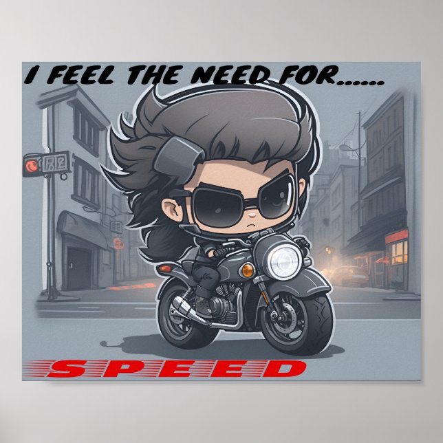 Poster Sinto a necessidade, a necessidade de velocidade (Frente)