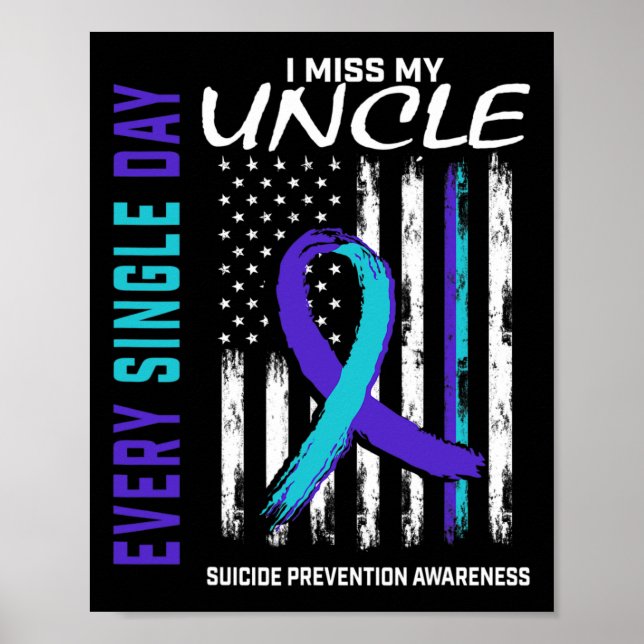 Poster Sinto Falta do meu tio Suicida Prevenção de Consci (Frente)