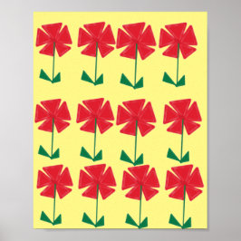 Poster Sinto muito a sua falta de flores divertidas do po