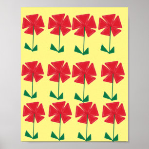Poster Sinto muito a sua falta de flores divertidas do po