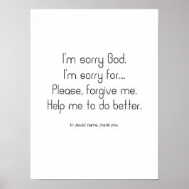 Poster Sinto muito, Deus. Por favor, me perdoe.