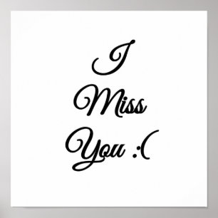 Poster Sinto saudades de você, emoji triste