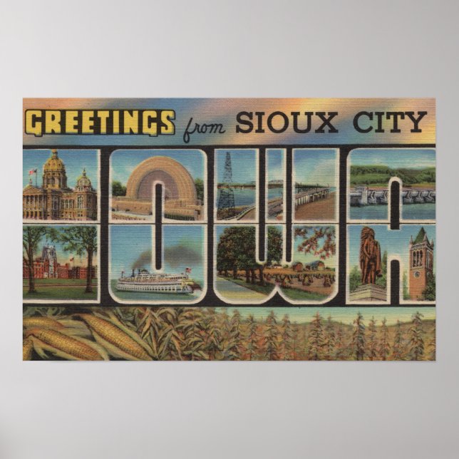Póster Sioux City, Iowa - Grande Cena de Letra 2 (Frente)