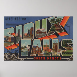 Póster Sioux Falls, Dakota do Sul - Cenas em Larga Letra
