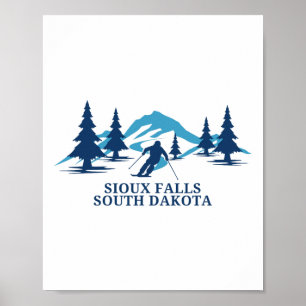 Poster Sioux Falls South Dakota Ski Resort Skiier