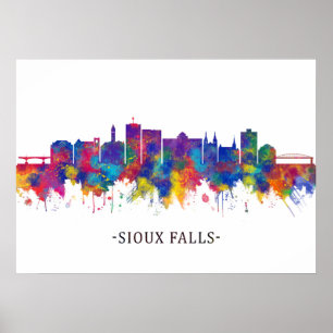 Poster Sioux Falls South Dakota Skyline