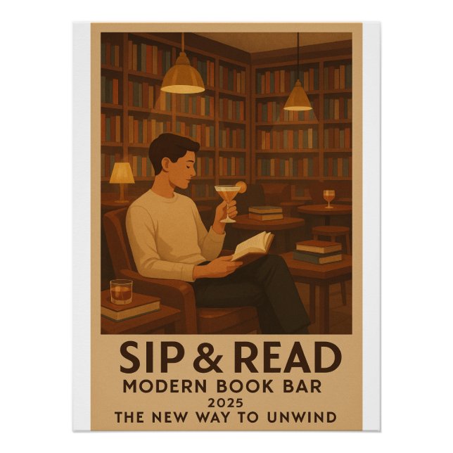 Póster Sip & Read - Bar moderno do livro (Frente)