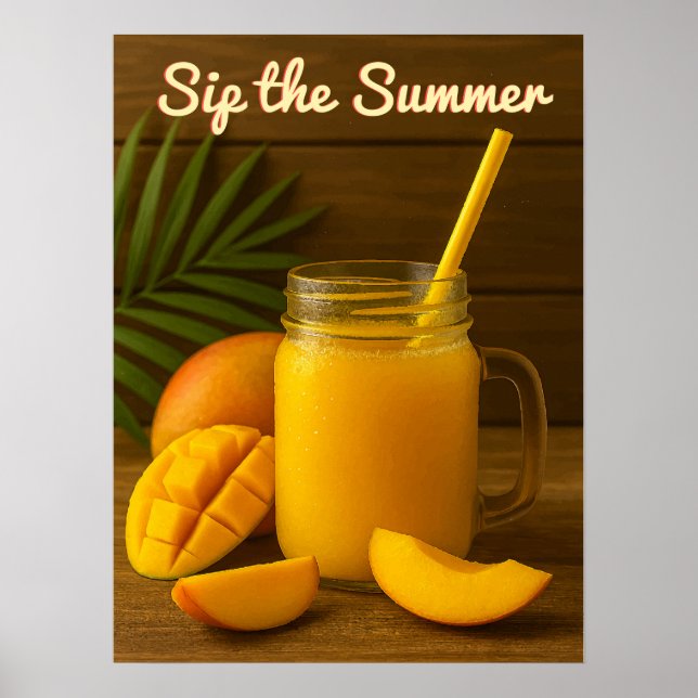 Poster Sip the Summer - Refrescando o suco de manga (Frente)