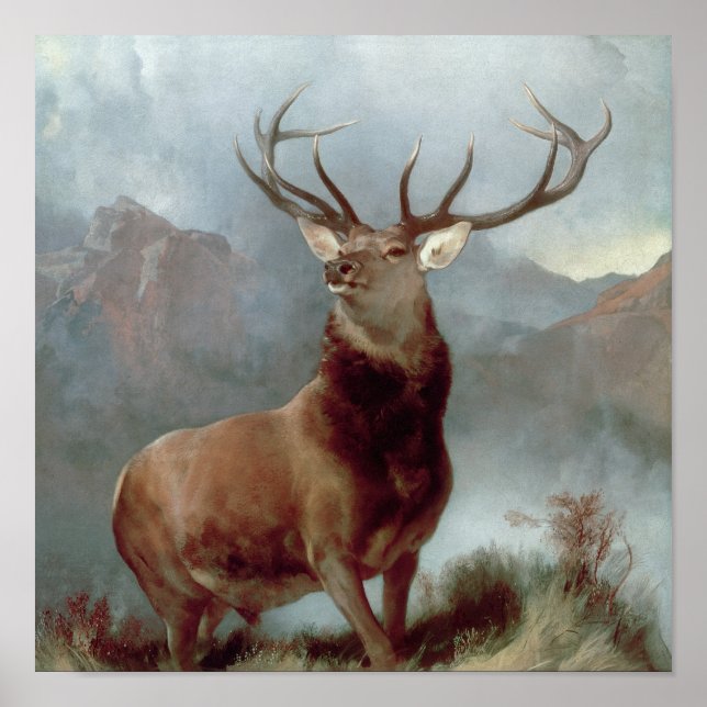 Póster Sir Edwin Landseer | Monarca do Glen, 1851 (Frente)