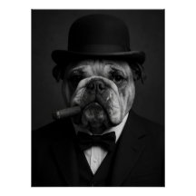 Sir Paws-ton Churchill - Bulldog with Bowler Hat