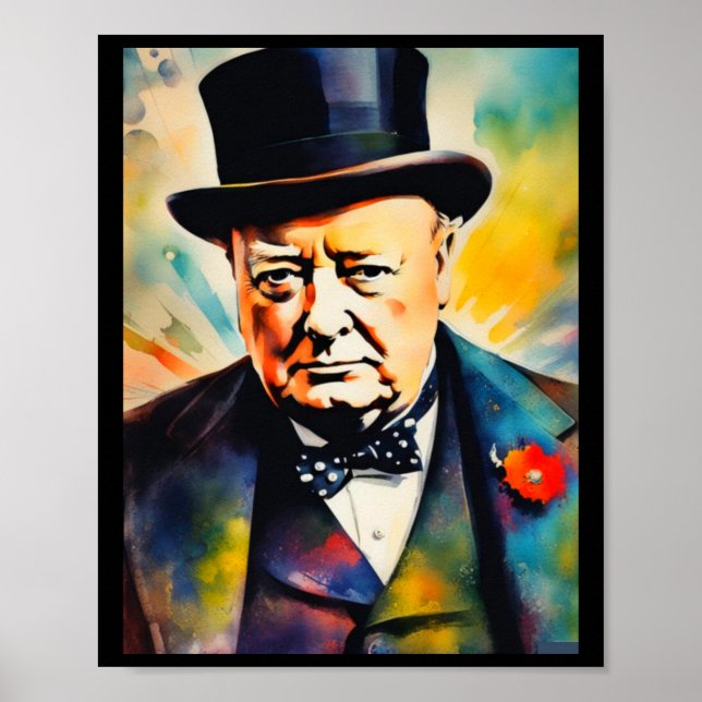 Poster Sir Winston Churchill Sticker (Frente)