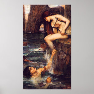 Póster Siren Pre Raphaelite por John W. Waterhouse